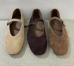 LBSFY -2025 Autumn Fashion Flat Ballet Shoes Women Shallow Ballet Leather Round Toe Female Ballerina Soft Moccasin Mary Janes Shoes