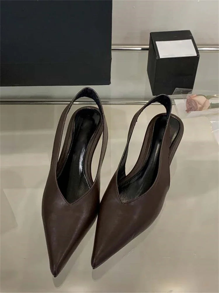 LBSFY -Street Style Pumps Women Pointed Toe Wedges Heels Elegant Slingbacks Party Slingback Mules Shoes Zapatos De Mujer