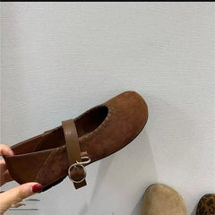 LBSFY -New Style Autumn Women Flats Round Toe Shallow Slip on Ladies Casual Ballet Shoes Soft Leather Eelgant Dress Shoes Zapatos Mujer