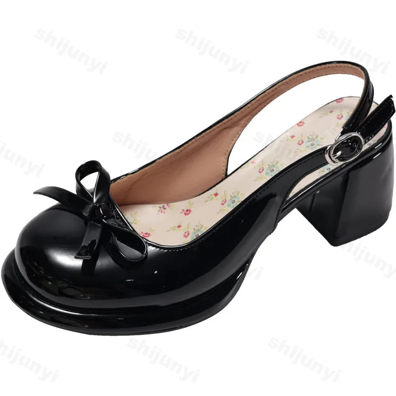 LBSFY -Women's High-heel Sandals Fashion Thick Heel Butterfly-knot Women Sandals 2025 Summer Ladies Outdoor Gladiator Sandalias