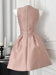 LBSFY -Sweet Satin Mini Dress for Women Korean Sleeveless Princess Birthday Party Short Dresses Summer Spring Solid A-Line Vestidos New