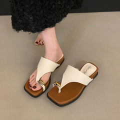 LBSFY -  Summer Women Slipper Ladies Slip On Flip Flop Low Wedge Heel Outdoor Dress Slides Beach Shoes Mujer