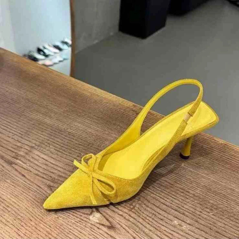 LBSFY - Leopard Print Summer Pointed Toe High Heel Women's Sandals Fashion Slip-On Mules for Ladies Party Dress Shoes
