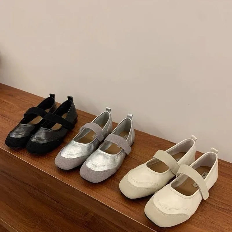 LBSFY -New Style Fashion Retro Women Spring Round Flat Shoes Comfor Anti Slip Mary Janes Shoes Soft Sole Versatile Women's Casual Shoes