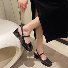 LBSFY  -  2024 Summers Women Sandals Shoes Fashion Elegant Shallow Thick Heel Shoes Ladies Comfort Street Style Mary Jane Shoes