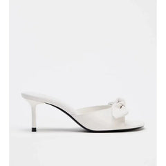 LBSFY -Women Summer New Luxury Brand White High Heel Sandals Versatile Simple Slim Heel Sandals Slippers