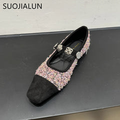 LBSFY  -  Spring New Brand Women Flat Shoes Fashion Mix Color Ladies Elegant Mary Jane Shoes Round Toe Shallow Slip On Boat Shoe
