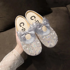LBSFY  -  Loafers Flat Shoes Female Butterfly-Knot Ladies' Slippers Luxury Slides Low Cover Toe Lace Slipers Women Designer Summer 2024 Ru