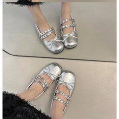 LBSFY -2025 Hot Selling Square Toe Butterfly-knot Women Mary Jane Shoes Ladies Soft Sole Dress Flats Casual Street Style Ballet Shoes