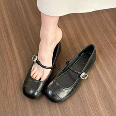 LBSFY -Spring New Women Mary Janes Shoes Shallow Toe Ballet Flats Shoes French Style Night Wind Single Lolita Shoes Women's Loafers