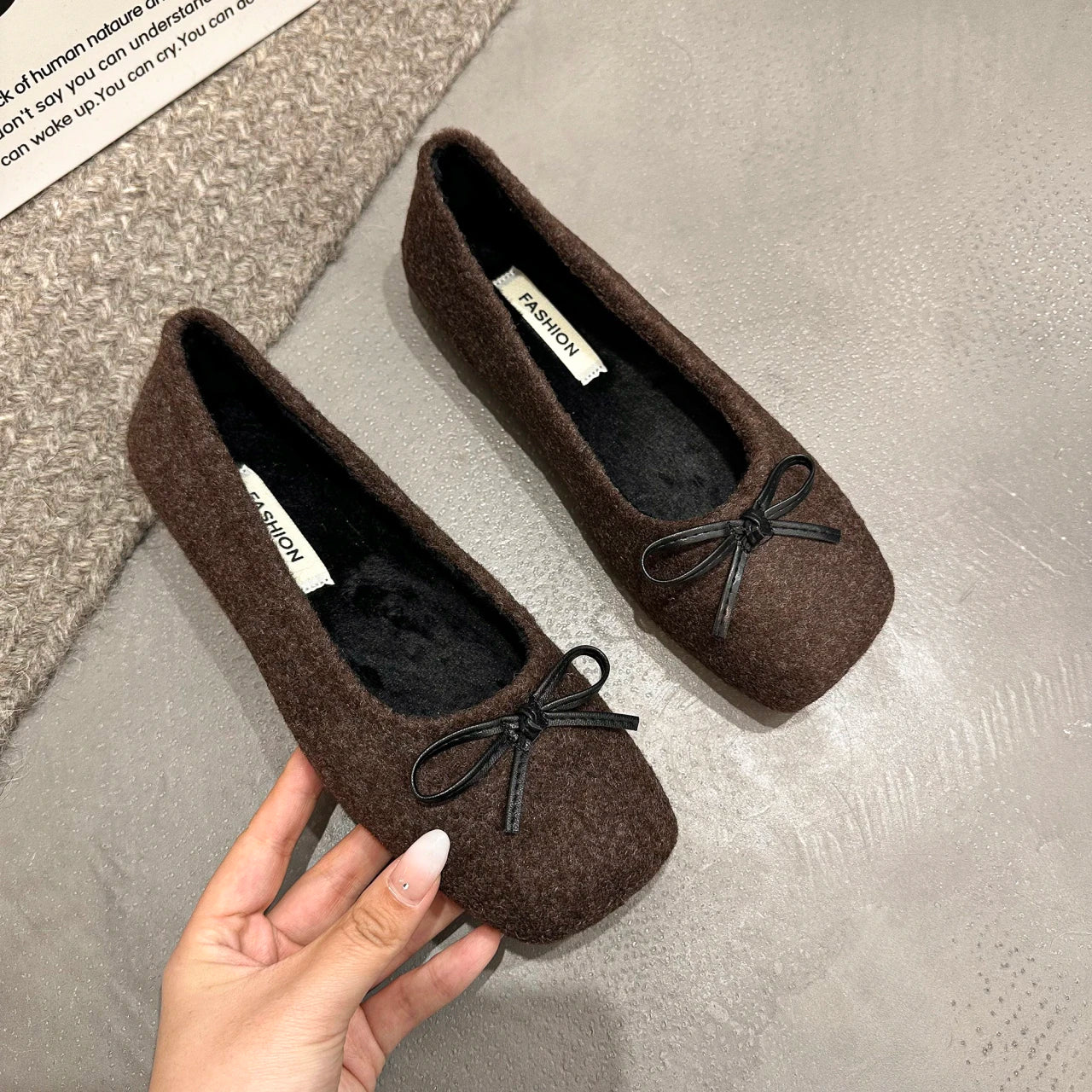 LBSFY -Shallow Female Soft Round Toe Ladies Flats With Shoes Slides Footwear Fashion Butterfly-Knot Women Ballet Flats Dance Shoes