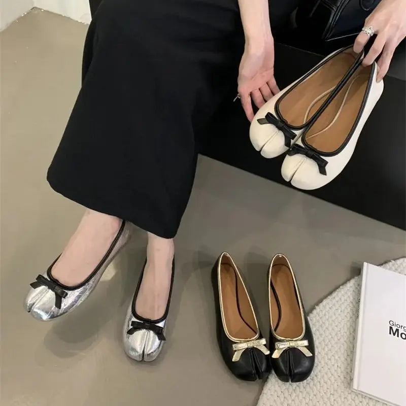 LBSFY  -  Split Toe Flat Shoes Mary Janes Ballet Flats Women 2024 Ballerines Femme Chaussure