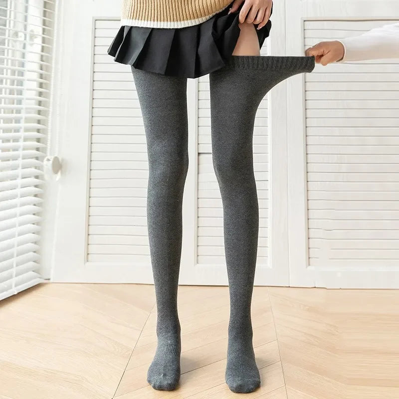 Lbsfy Black White Soild Color Long Stockings Women Over Knee Thigh High Over The Knee Stockings Lolita Ladies Warm Knee Socks