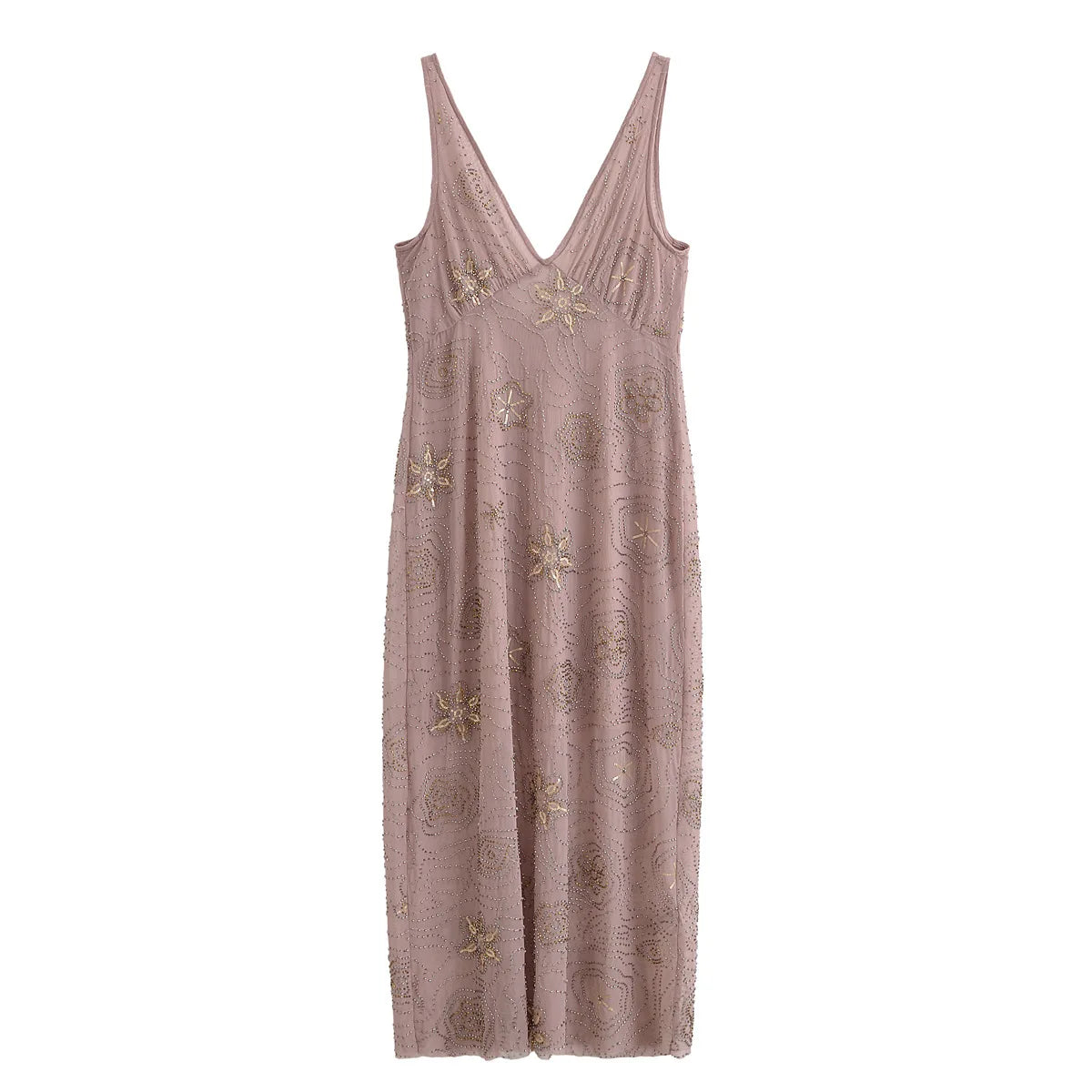 LBSFY -Sexy Backless V-neck Sleeveless Sequins Beading Long Dress Deep V-neck Holiday Women Dress  New Slim Fashion Party Vestidos
