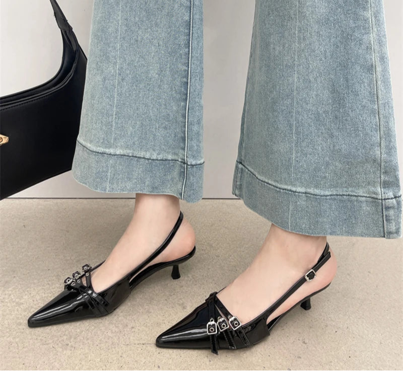 LBSFY  Summer Sliver High Heel Women Sandals Fashion Pointed Toe Shoes Ladies Elegant Dancing Party Party Club Shoes