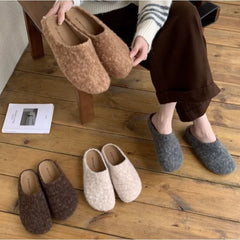 LBSFY -Winter 2026 Fashion Women's Shoes Comfortable Plush Velvet Warm Slippers Home Non-slip Lightweight Soft-soled Indoor Slippers