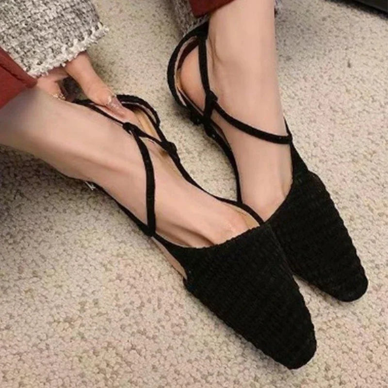 LBSFY  -  Summer Mid Heels Shoes Women Pointed Toe Sexy Sandals 2024 Fashion Elegant Party Dress Shoes Designer Cozy Female Zapatillas