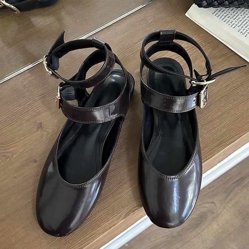 LBSFY  -  Soft Sole Ankle Strap Flat Mary Jane Shoes Women Belt Buckle Fashion Comfy Casual Shoes 2025 New Footwear Women Zapatos De Mujer