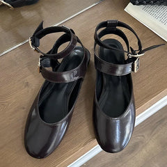 LBSFY  -  Soft Sole Ankle Strap Flat Mary Jane Shoes Women Belt Buckle Fashion Comfy Casual Shoes 2025 New Footwear Women Zapatos De Mujer