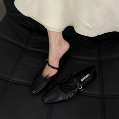 LBSFY  -  2024 Luxury Designer Women Mary Jane Shoes Fashion Elegant Shallow Soft Sole Shoes Ladies Outdoor Dress Flats Summer Shoes