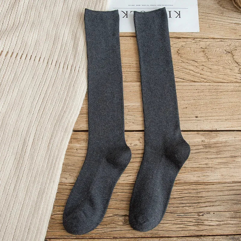 Lbsfy 10 Colors Autumn Women's Socks Cotton Winter Long Socks Harajuku Female Trick Warm Solid Color Sock Casual Ladies Sox