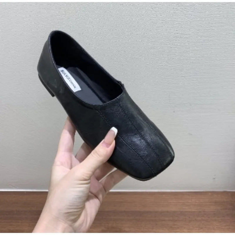 LBSFY -New Style Spring Autumn Women Flats Round Toe Shallow Elastic Band Ladies Concise Ballet Shoes Eelgant Dress Shoes Zapatos Mujer