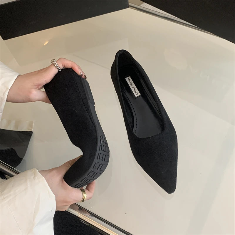 LBSFY -Female Shallow Flats Shoes Women Slip On Casual Loafer Flat Pointed Toe Ballerina Brand Leopard Pattern Autumn Mujer
