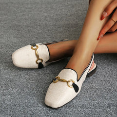 LBSFY -2026 Women Platform Sandals Anti-slip Closed Toe Metal Shoes Women Flat Outdoor Round Toe Wedge Sandals Women Sandalias De Mujer