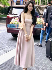LBSFY -Vintage Elegant Korean Woman Party Midi Dresses 2025 Casual Summer Sleeveless Y2K Evening Birthday Dress A-line Vestidos New