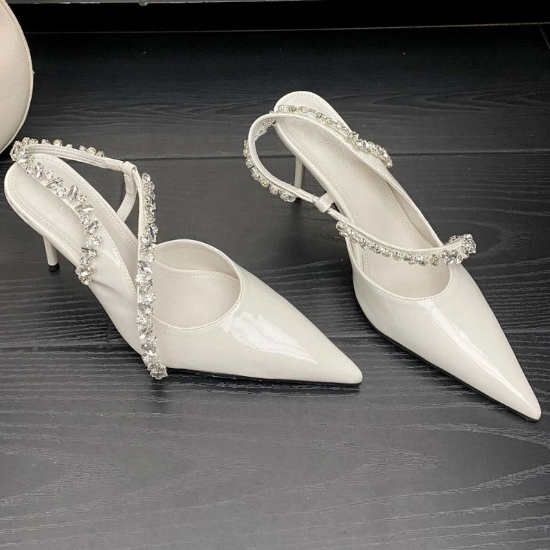 Lbsfy Luxury Rhinestone Sexy High Heels Party Shoes Party Shoe Pointed Toe Pumps Ladies Elegant Fashion Crystal Designer Sandals Women