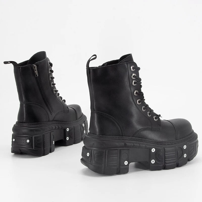LBSFY  -  2024 New Women's Ankle Boots Platform Metal Winter Women's Shoes High Heels Big Size Women's Short Boots