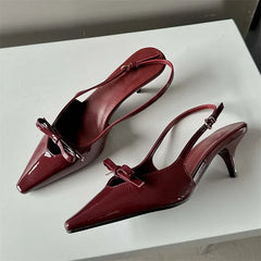 LBSFY -Fashion Slingbacks Pointed Toe Woman Pumps Sandals Elegant Wedding Party Buckle Strap Thin Heels Female Shoes