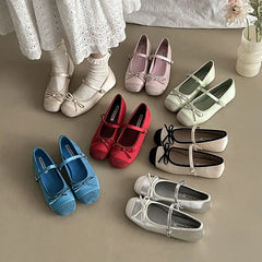 LBSFY -New Spring Butterfly-knot Women Ballet Shoes Fashion Outdoor Dress Shoes Female Street Style Soft Sole Flats Shoes