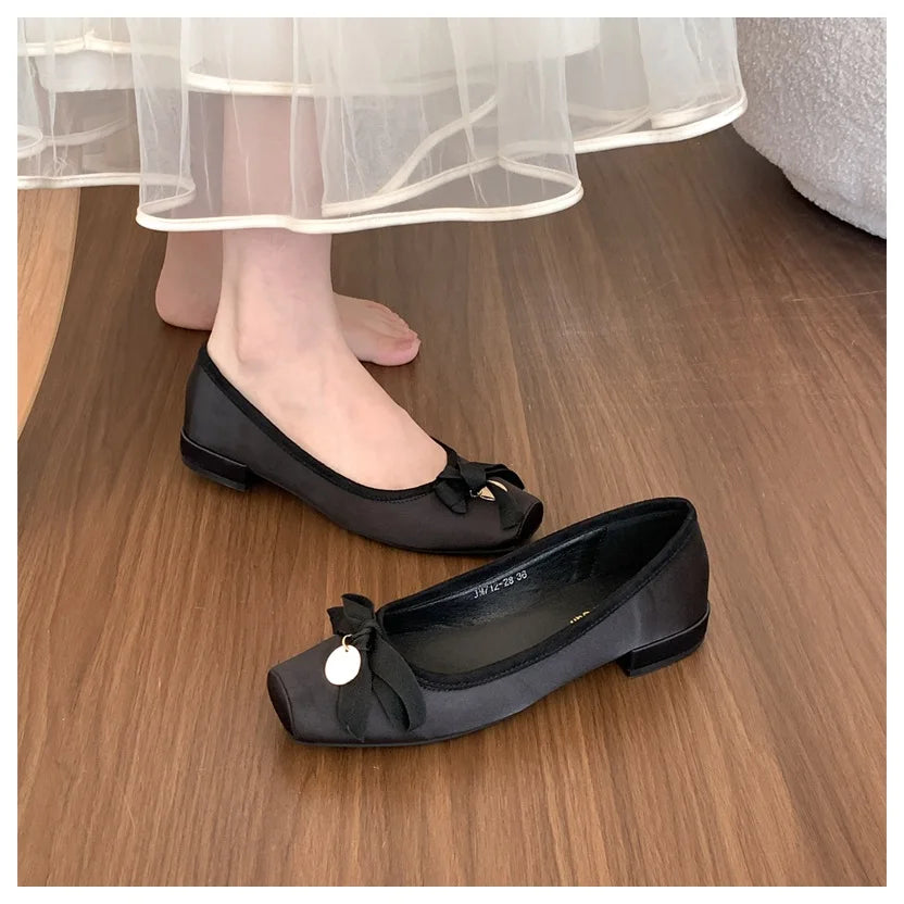 LBSFY  -Slip On Women Flats Shoes Fashion Elegant Butterfly-knot Spring Autumn Ladies Comfort Soft Sole Mary Jane Shoes Ballerina Mujer