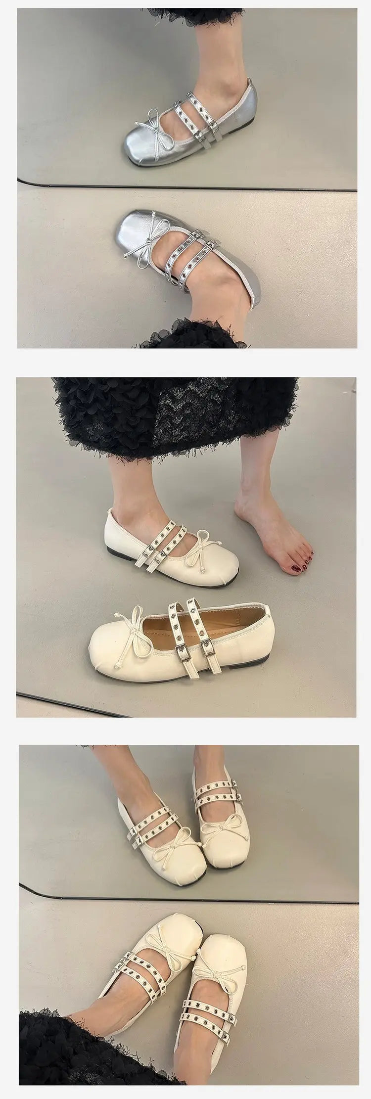 LBSFY -2025 Hot Selling Square Toe Butterfly-knot Women Mary Jane Shoes Ladies Soft Sole Dress Flats Casual Street Style Ballet Shoes