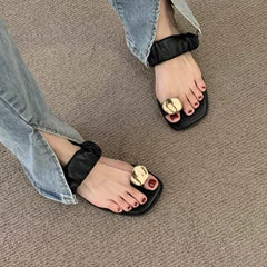 LBSFY  -  2024 Summers Clip Toe Women Slippers Fashion Elegant Low Heel Slides Shoes Ladies Casaul Outdoor Beach Sandalias Flip Flop