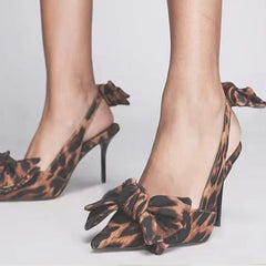LBSFY  -  2025 Spring Autumn Butterfly-knot Shallow Woman Pumps Sandals Elegant Pointed Toe Thin High Heels Party Prom Shoes
