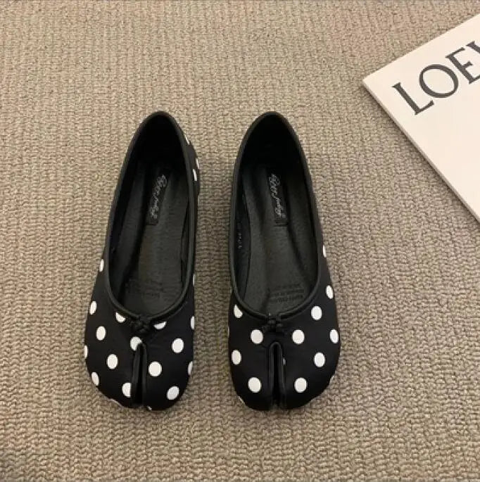 LBSFY  -Split toe flats ballet shoes woman slip on loafers soft bottom moccasins silver flat ballerina single tabi ninja women shoes