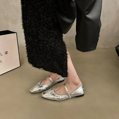 LBSFY -Luxury Designer Women Mary Jane Flat Shoes Fashion Shallow Buckle 2024 Ladies Comfort Soft Sole Flat Heel Ballerina Shoes