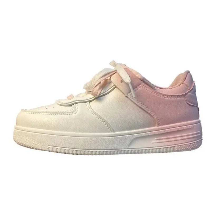 LBSFY  -  Gradient Colour Womens Sports Shoes Fashion Design PU Leathers Low-top Platform Sports Shoes Woman Casual Female Shoes