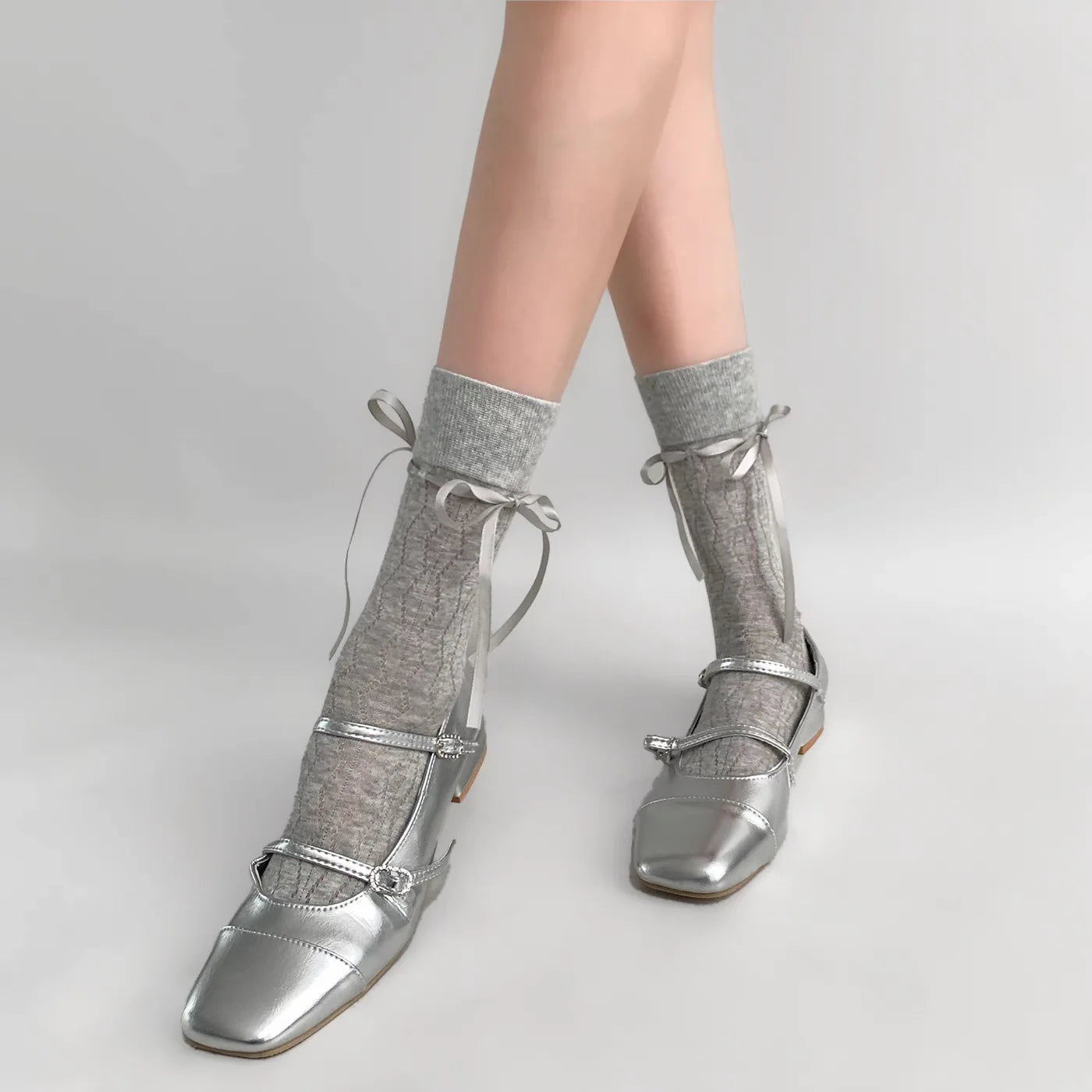 Lbsfy Women's Socks Lolita Trendy Socks Lace Style New Solid Color Spring Summer Thin Ballet Princess Bow Mid Tube Stacked funny Socks