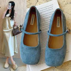 LBSFY -French Mary Jane Flat Shoes Women's Spring New Gentle Elegant Match Skirts Fashion Sweet Lady Low Heel Soft PU Leather