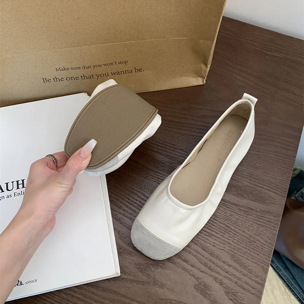 LBSFY -New Women Flats Fashion Round Toe Bow-knot Slip On Ballerinas Shoes Soft Flat Ladies Casual Dress Ballet Shoes