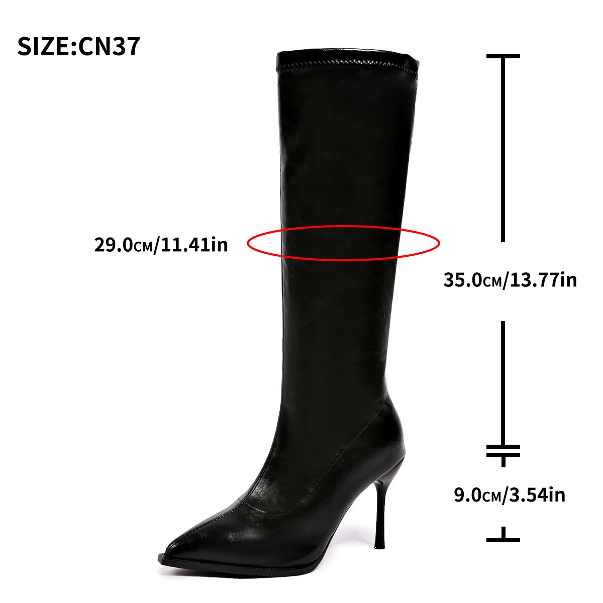 LBSFY -Winter New Fashion Knee-High Boots Women Pointed Toe Elegant Thin High Heel Casual Ladies Pumps Shoes Long Botas Mujer