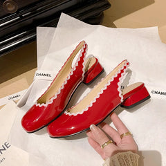 LBSFY  -  Fashion Sandals Women's New High Quality Genuine Leather Round Head Lace Open Heel Shoes Modern Women's Shoes