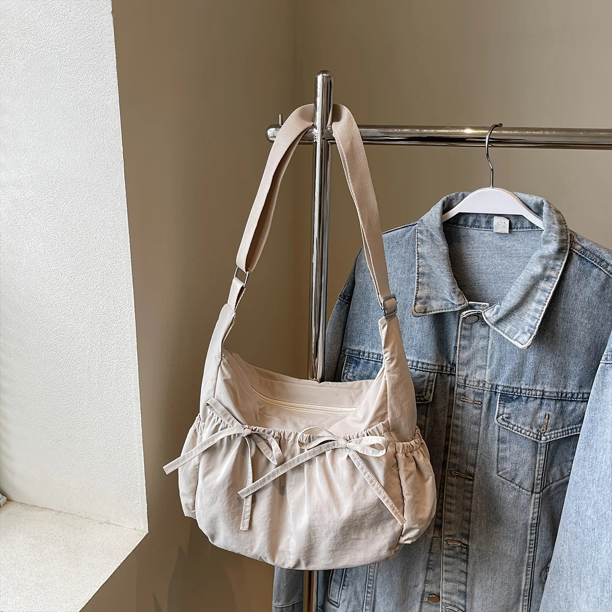 LBSFY -Fitness Bag Tote Bag Casual Versatile Day Series Large Capacity Summer Travel Simple Solid Color Light Commuter Shoulder Bag