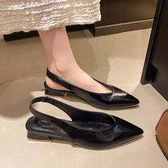 LBSFY -Summer New Women High Heel Sandals Fashion Pointed Toe Shallow Slip on Ladies Elegant Slingback Shoes Thin Med Heel Dress Mules
