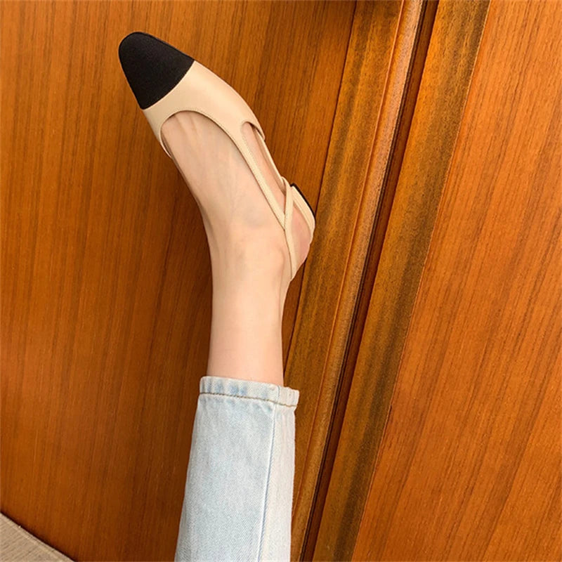Lbsfy Mary Janes Elegant Slingback Women Shoes Fashion Mixed Colors Low Heel Ladies Shoes Summer Casual Comfy Tacones Para Mujer