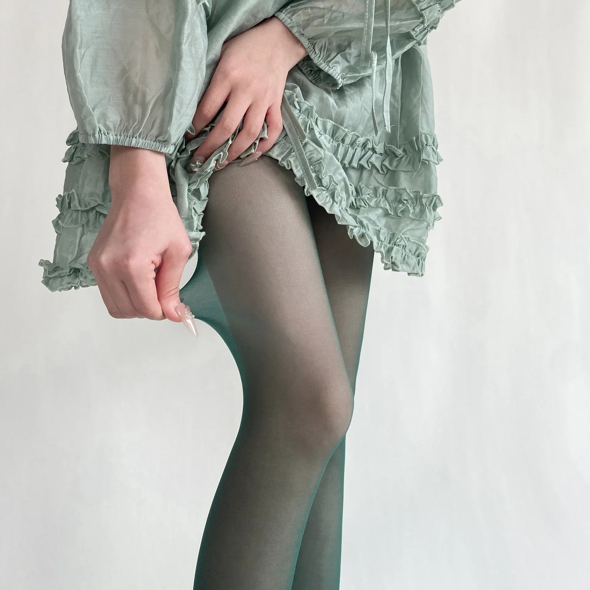 Lbsfy Blue Green Ultra-thin Nylon Thigh High Stockings Pantyhoses Women Sexy Women Tights Velvet Sexy Lingeries Hosiery Body Stockings
