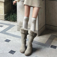 LBSFY  -  Thick Soled Snow Boots for Women, High Top Boots with Winter Fleece and Thick Cotton Shoes, Waterproof, Anti Slip and Warm Boots